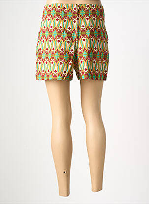 Short coupe droite vert KALI YOG femme