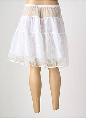 Jupe mi-longue coupe évasée blanc BLUTSGESCHWISTER femme