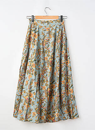 Jupe longue imprimé fantaisie bleu SURKANA femme