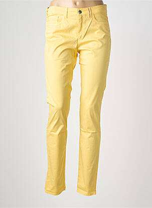 Pantalon slim tissage popeline taille normale jaune COUTURIST femme