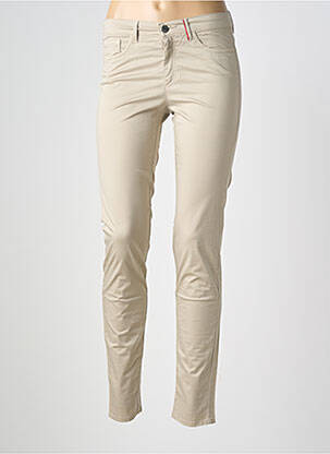 Pantalon slim tissage popeline taille normale gris COUTURIST femme