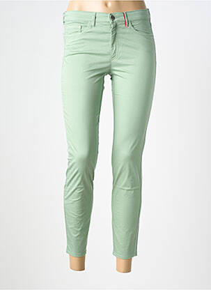Pantalon 7/8 tissage popeline taille normale vert COUTURIST femme