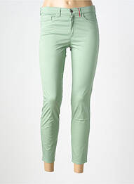 Pantalon 7/8 tissage popeline taille normale vert COUTURIST femme