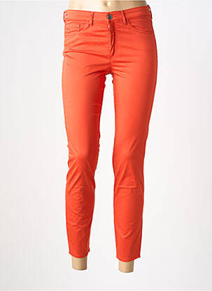 Pantalon 7/8 tissage popeline taille normale orange COUTURIST femme