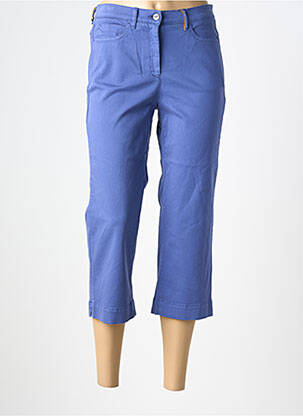 Pantacourt tissage popeline taille normale bleu COUTURIST femme