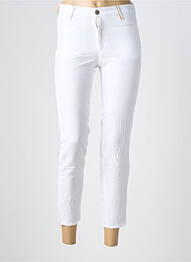 Pantalon 7/8 fermeture zippée sous rabat boutonné blanc COUTURIST femme