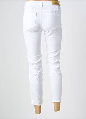 Pantalon 7/8 fermeture zippée sous rabat boutonné blanc COUTURIST femme