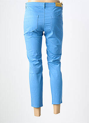 Pantalon 7/8 fermeture zippée sous rabat boutonné bleu COUTURIST femme