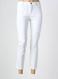 Pantalon 7/8 fermeture zippée sous rabat boutonné blanc COUTURIST femme
