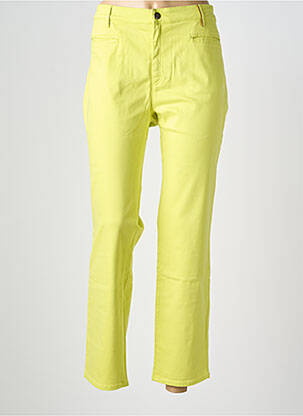 Pantalon droit fermeture zippée sous rabat boutonné vert COUTURIST femme