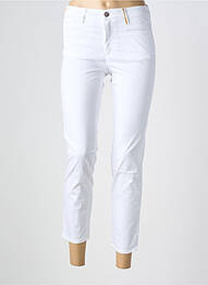 Pantalon 7/8 fermeture zippée sous rabat boutonné blanc COUTURIST femme