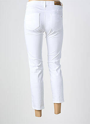 Pantalon 7/8 fermeture zippée sous rabat boutonné blanc COUTURIST femme