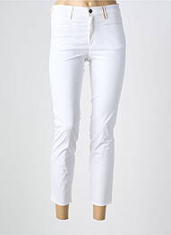 Pantalon 7/8 fermeture zippée sous rabat boutonné blanc COUTURIST femme
