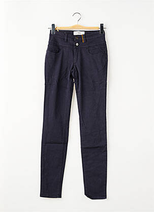 Pantalon slim tissage popeline taille normale bleu COUTURIST femme