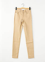 Pantalon slim tissage popeline taille normale marron COUTURIST femme