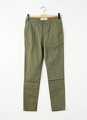 Pantalon chino tissage popeline taille normale vert COUTURIST femme
