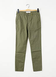 Pantalon chino tissage popeline taille normale vert COUTURIST femme