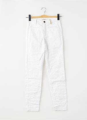 Pantalon slim tissage popeline taille normale blanc COUTURIST femme
