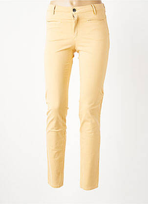 Pantalon slim tissage popeline taille normale orange COUTURIST femme