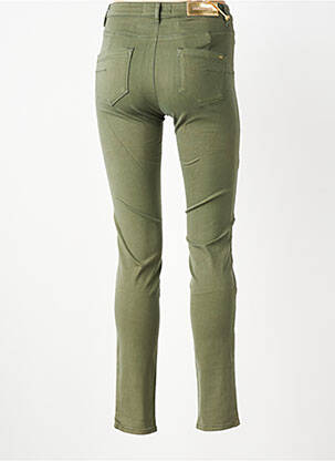 Pantalon slim tissage popeline taille normale vert COUTURIST femme