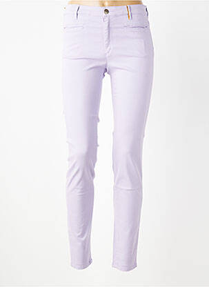 Pantalon slim tissage popeline taille normale violet COUTURIST femme
