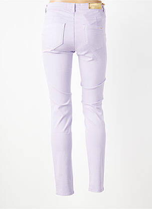 Pantalon slim tissage popeline taille normale violet COUTURIST femme