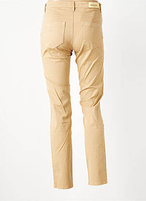 Pantalon slim tissage popeline taille normale marron COUTURIST femme