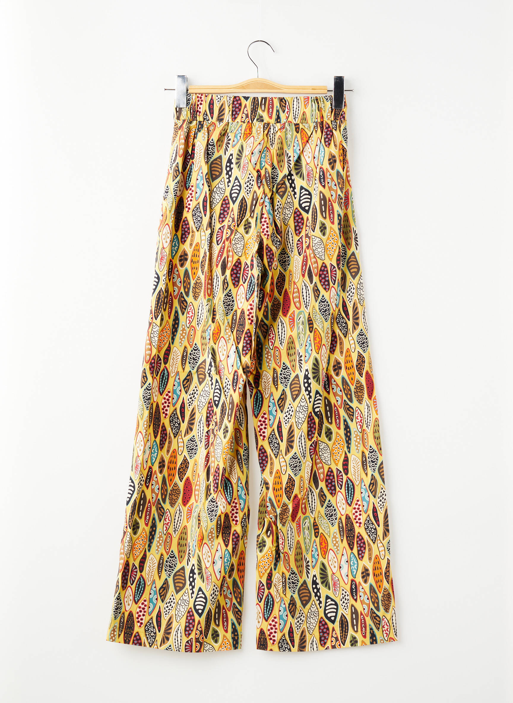 Pantalon large tissage popeline taille normale jaune COUTURIST femme