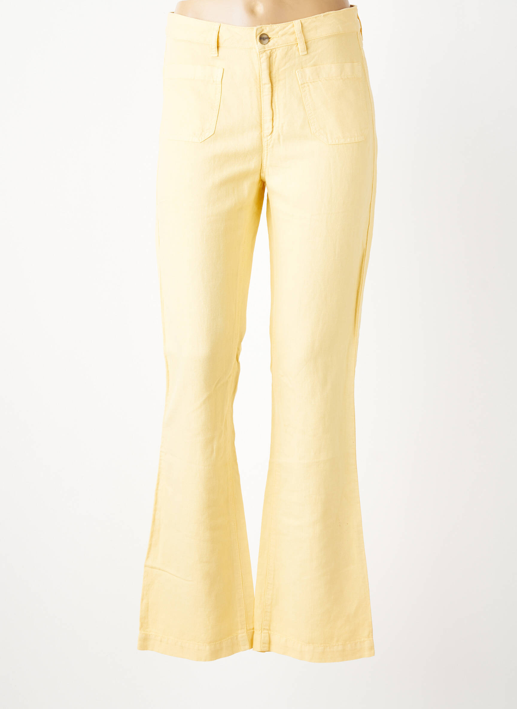Pantalon flare taille normale taille normale jaune COUTURIST femme