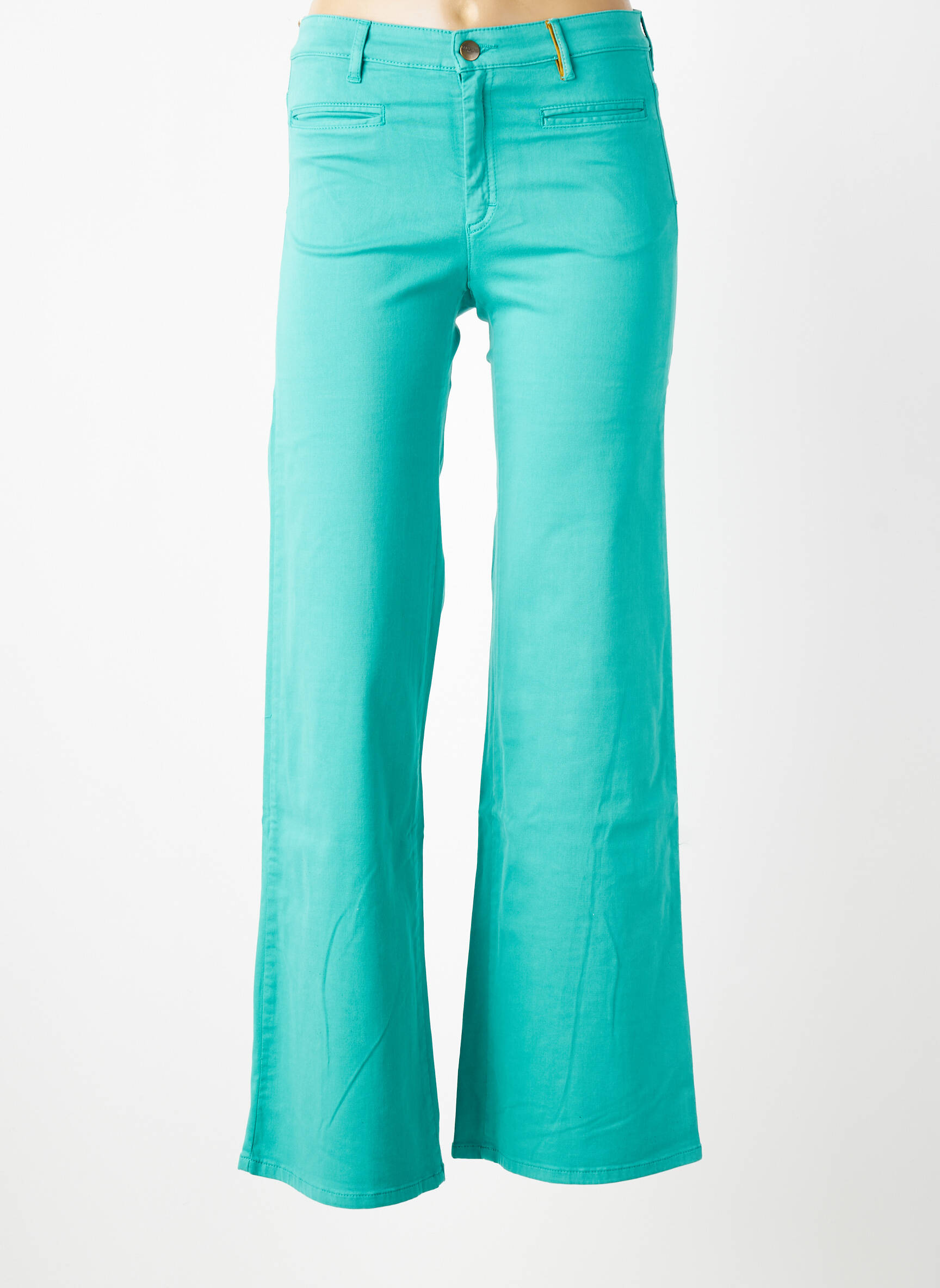 Pantalon droit stretch taille normale vert COUTURIST femme