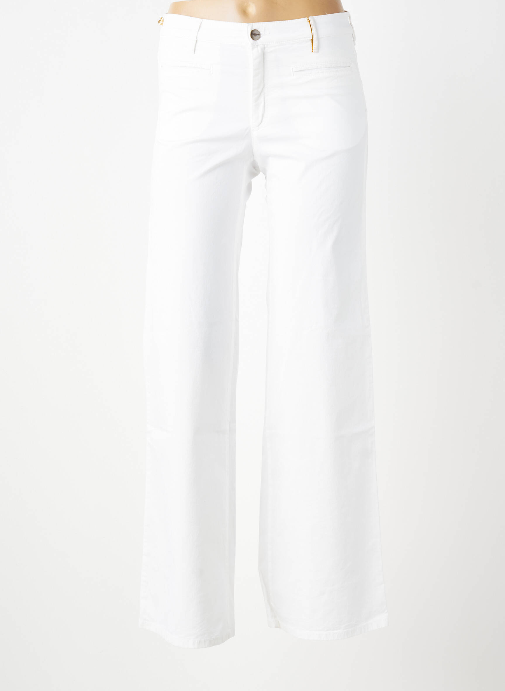 Pantalon droit stretch taille normale blanc COUTURIST femme