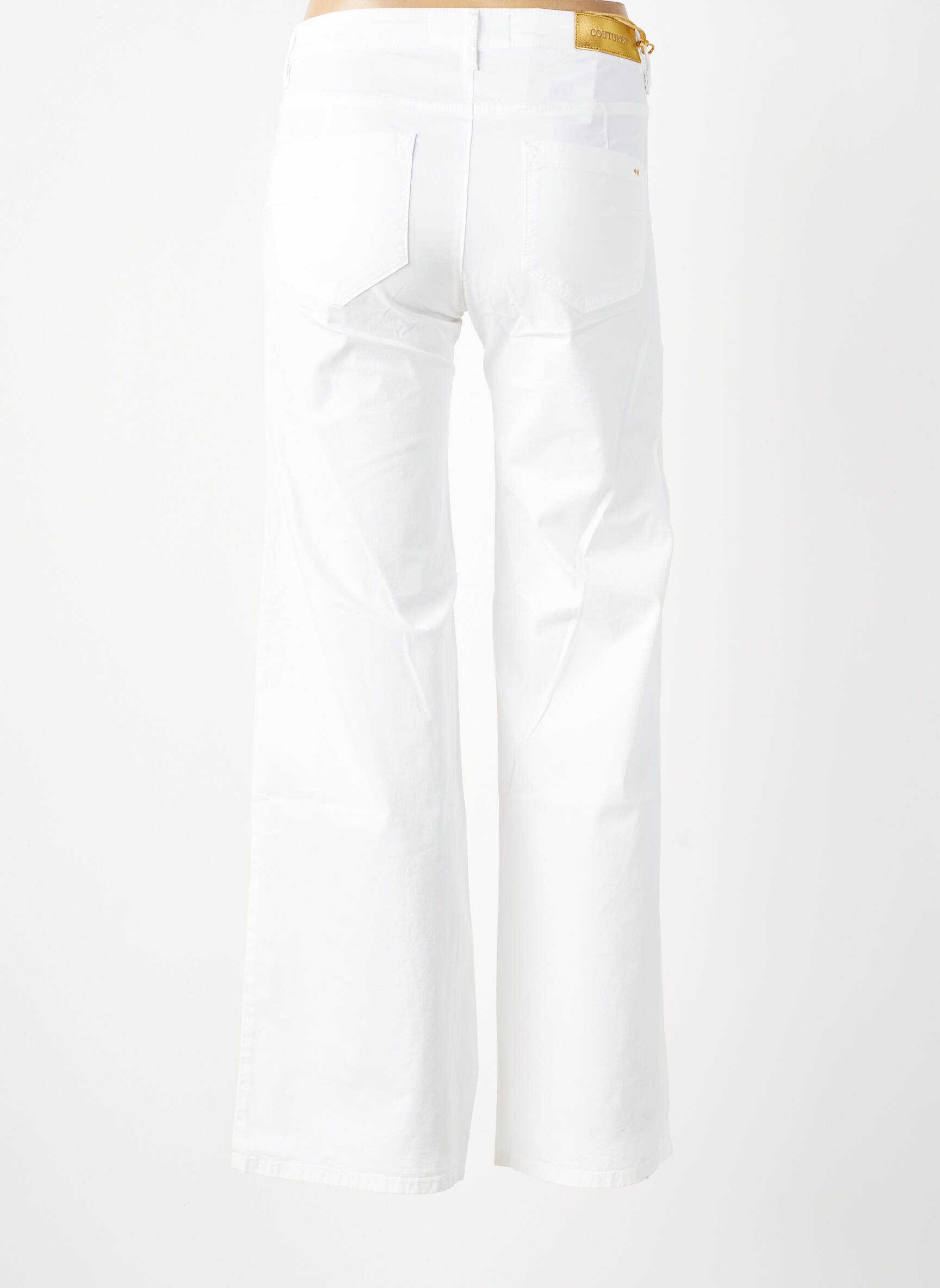 Pantalon droit stretch taille normale blanc COUTURIST femme
