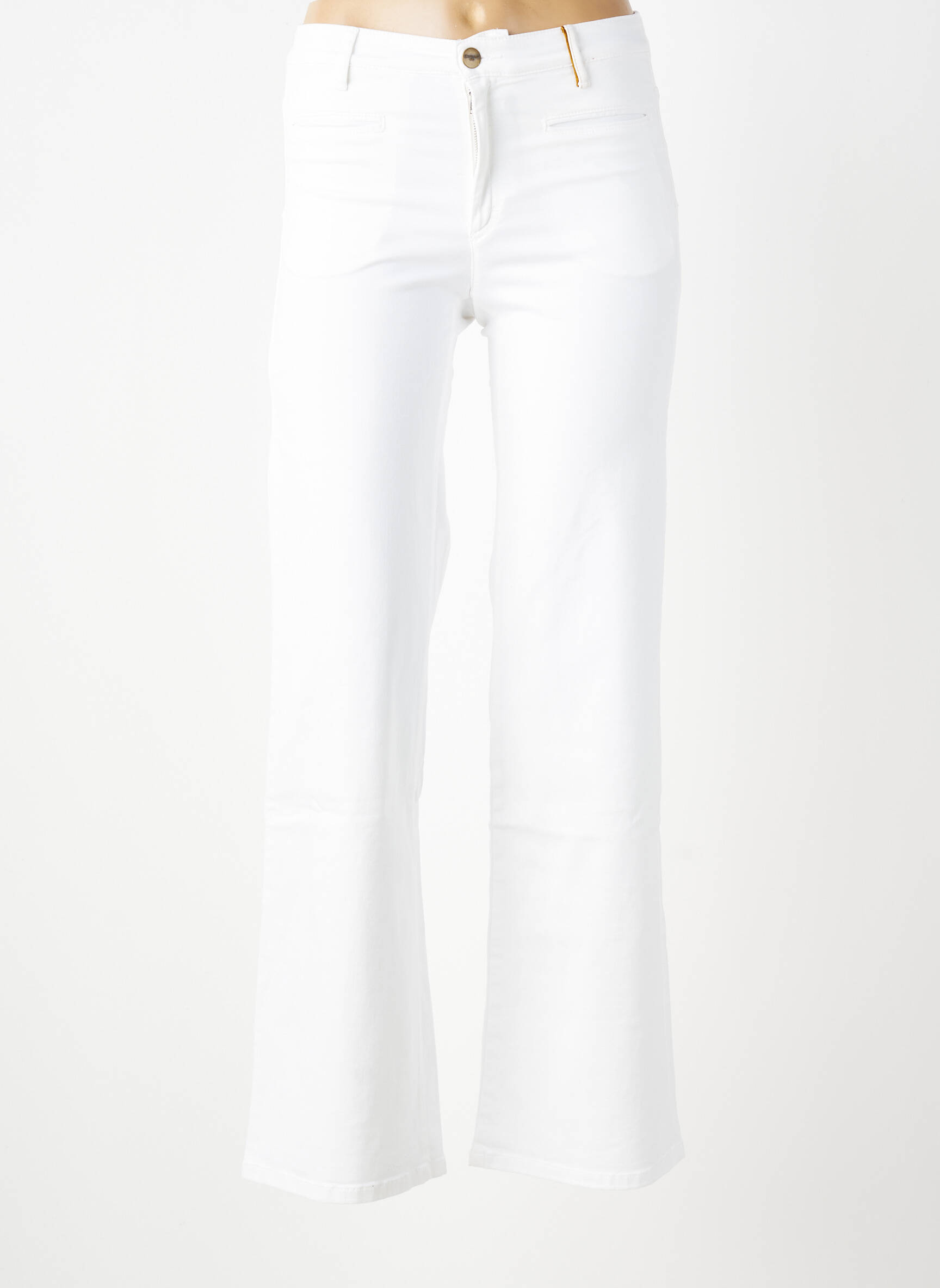 Pantalon droit stretch taille normale blanc COUTURIST femme