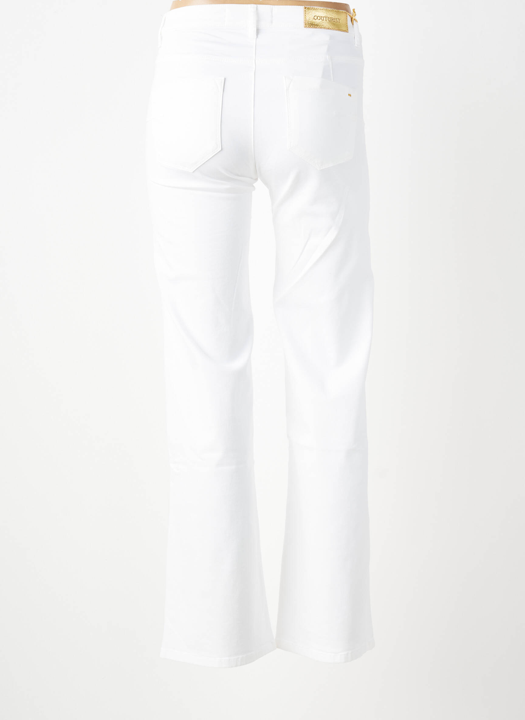 Pantalon droit stretch taille normale blanc COUTURIST femme