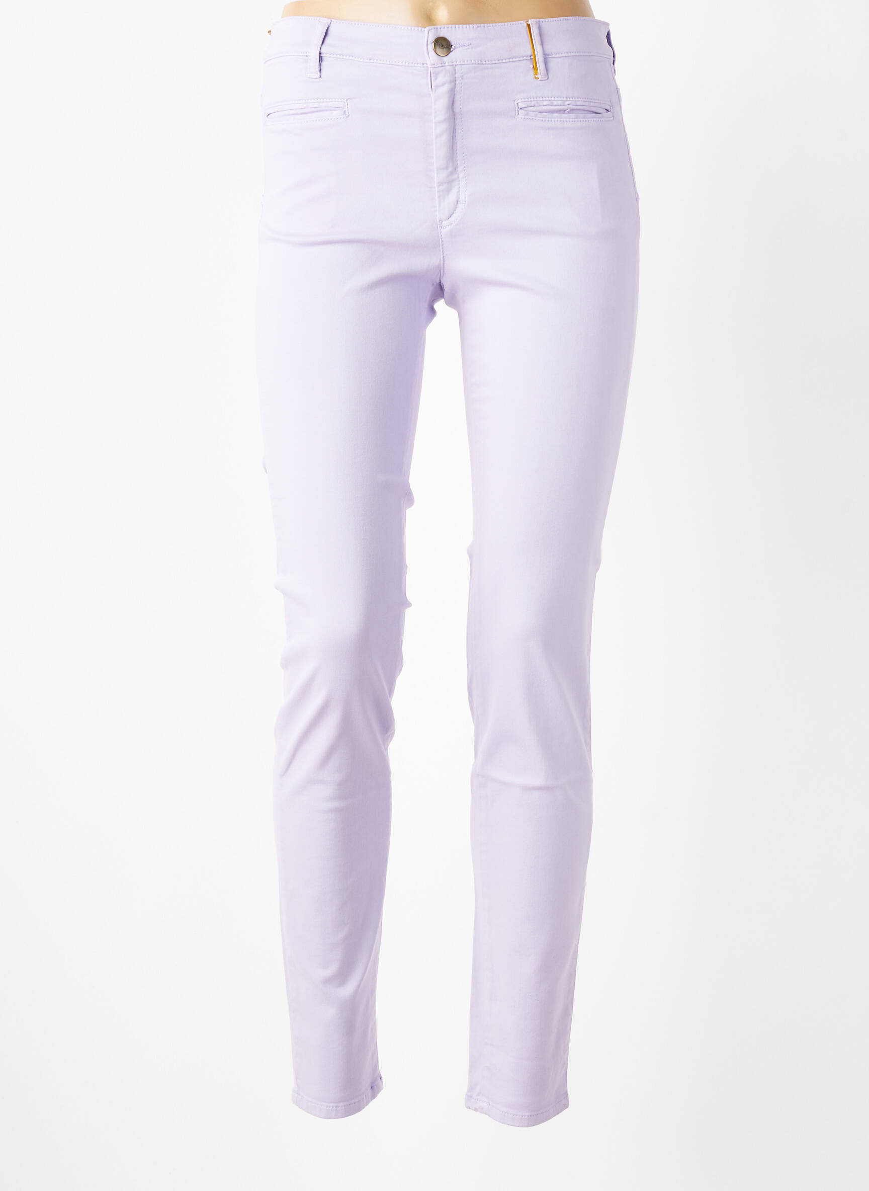 Pantalon slim tissage popeline taille normale violet COUTURIST femme