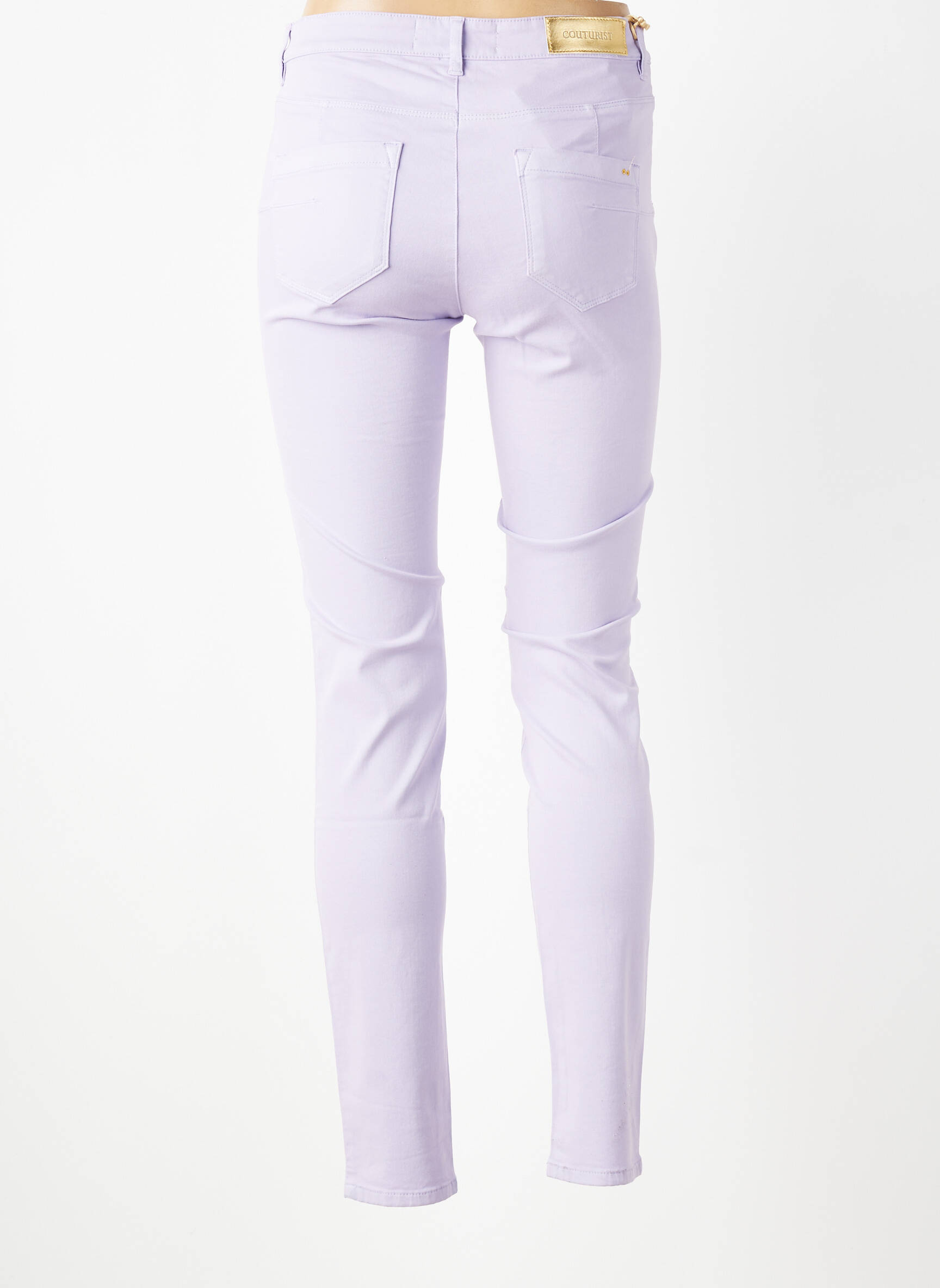 Pantalon slim tissage popeline taille normale violet COUTURIST femme