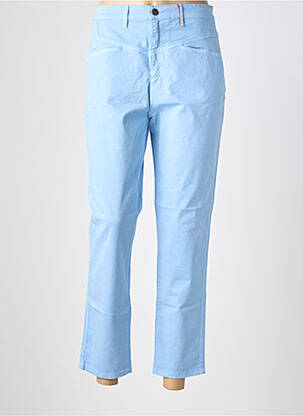 Pantalon 7/8 tissage popeline taille normale bleu COUTURIST femme