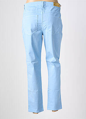 Pantalon 7/8 tissage popeline taille normale bleu COUTURIST femme
