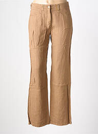 Pantalon droit taille à pinces taille normale marron COUTURIST femme
