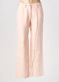 Pantalon droit tissage crêpe taille normale rose COUTURIST femme