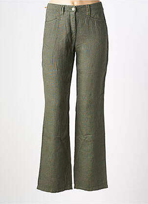 Pantalon droit tissage crêpe taille normale vert COUTURIST femme