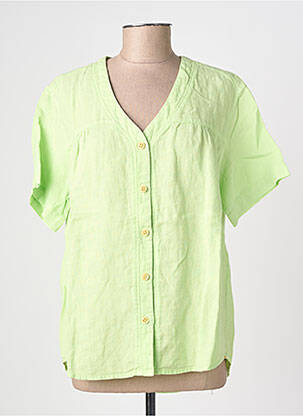Chemisier tissage crêpe manches courtes vert COUTURIST femme