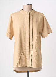 Chemisier col mao manches courtes beige COUTURIST femme