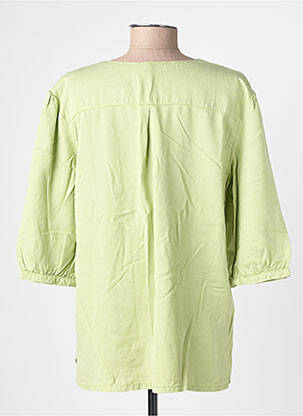 Blouse tissage popeline manches 3/4 vert COUTURIST femme