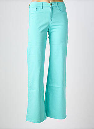 Pantalon flare fermeture zippée sous rabat boutonné bleu COUTURIST femme