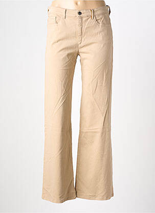 Pantalon flare fermeture zippée sous rabat boutonné beige COUTURIST femme