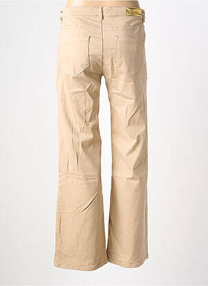 Pantalon flare fermeture zippée sous rabat boutonné beige COUTURIST femme