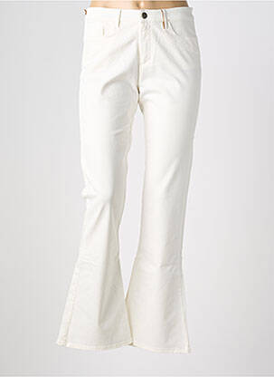Pantalon flare fermeture zippée sous rabat boutonné blanc COUTURIST femme