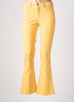 Pantalon flare fermeture zippée sous rabat boutonné jaune COUTURIST femme