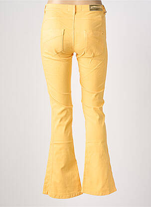 Pantalon flare fermeture zippée sous rabat boutonné jaune COUTURIST femme